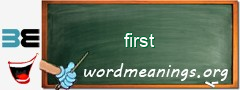 WordMeaning blackboard for first